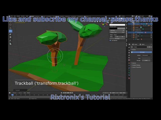 Tutorial for beginner low poli trees with landscape blender 2.8 part 1