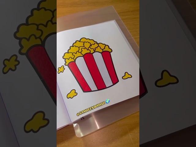 Satisfied ASMR RED JUICE| POPCORN Colouring Book | DRAWING | Relaxing ASMR colouring | ASMR SOUND