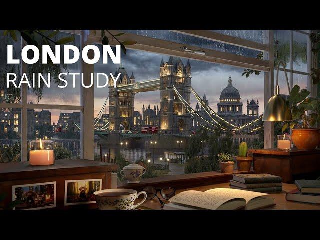 London Evening Ambience with Gentle Rain / For Studying and Relaxing