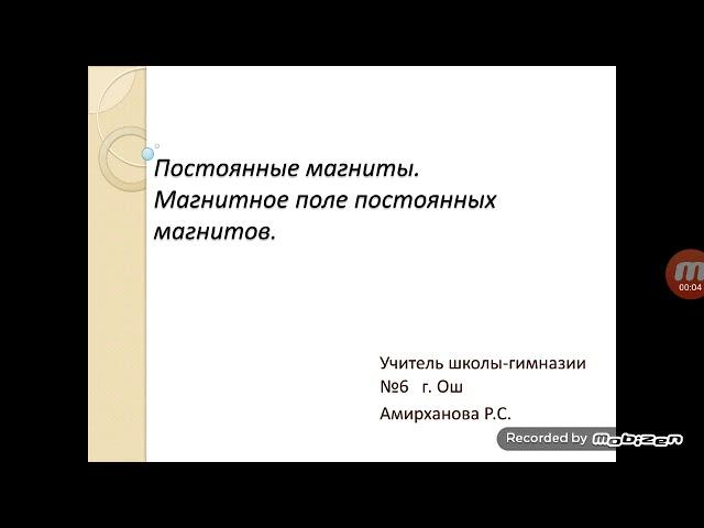 Постоянные магниты. Магнитное поле постоянных магнитов.