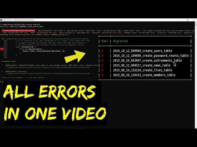 How to Fix PHP artisan migrate Errors in Laravel 8 - 9