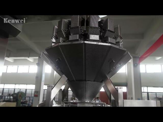KENWEI 2 in 1 compact weighing and packaging system for popcorn multihead weigher vffs