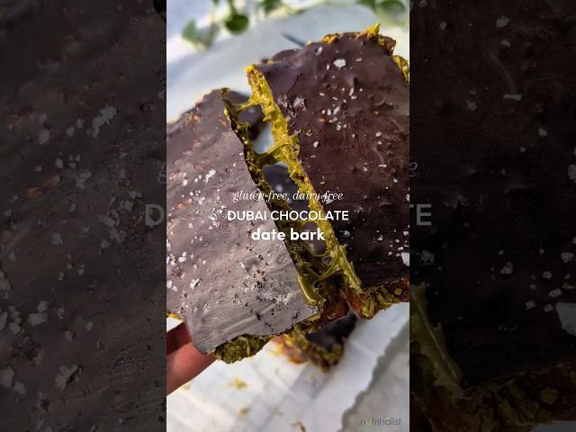 DUBAI CHOCOLATE DATE BARK but make it gluten-free, dairy-free, and oil-free 