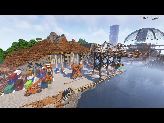 [Minecraft] Markoy Builds - Episode 26 - The container crane, straddle carrier and container area.