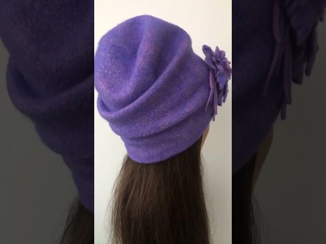 Шапка с брошью #войлок #felt #felting #hats #шапки