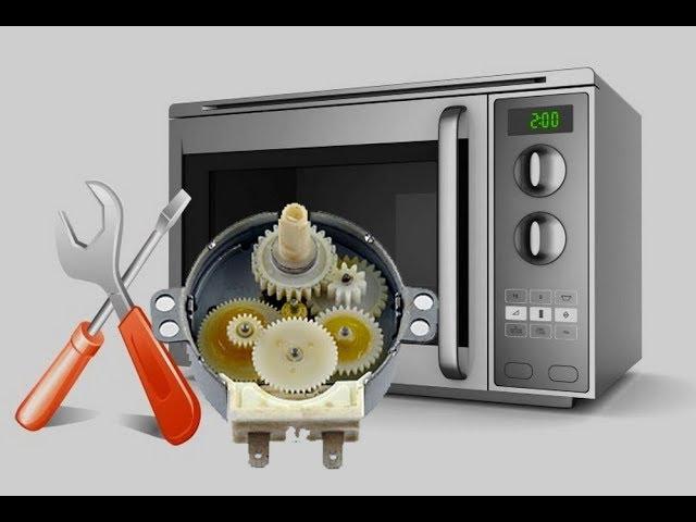 In the microwave does not spin the food dish. Jammed gearbox. Microwave Motor Repair