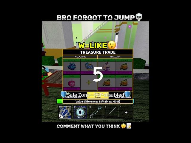 Bro forgot to jump #roblox #bloxfruits #shorts