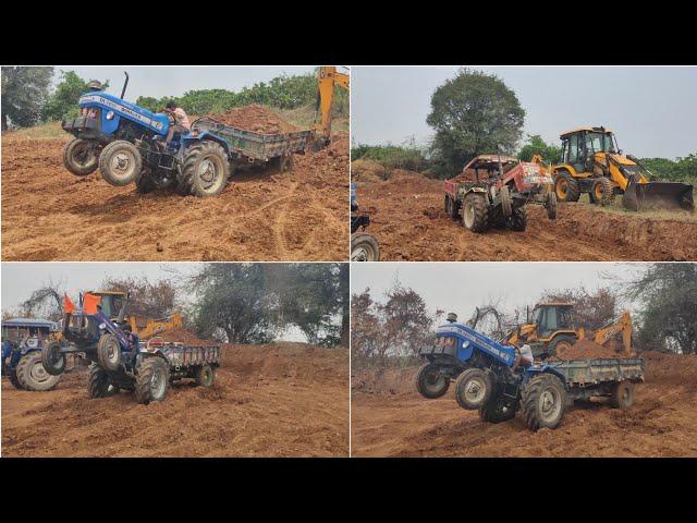 Swaraj855 & Powertrac euro50 &Eicher 551 & Sonalika 745 tractors in trail work