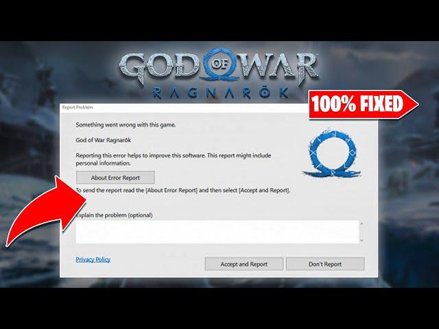 How To Fix God of War Ragnarok Something Went Wrong With This Game Error on PC | Report Problem Fix