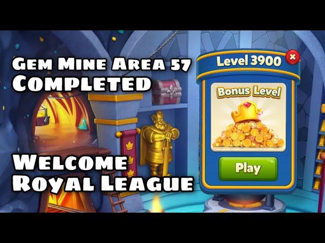 Royal Match League Bonus Level 3900 | Completed Area 57 | Royal League Gem Mine