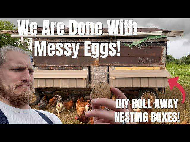 No More Dirty Eggs- DIY Roll Away Nesting Boxes