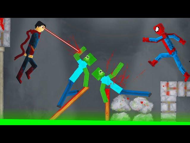 Spider-Man and Superman vs Zombie Attack on Acid Sea