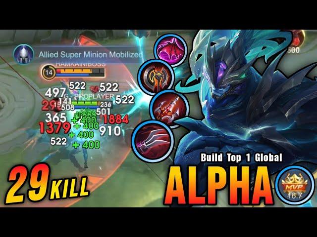 29 Kills!! Unli Lifesteal Build Alpha with Brutal DMG Build!! - Build Top 1 Global Alpha ~ MLBB