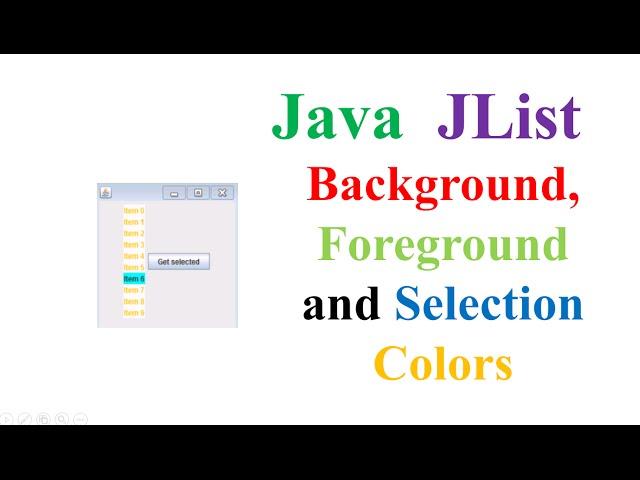 Java JList - Set Background,Foreground and Selection Colors