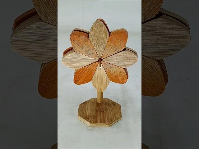 Wooden Trivets for Hot Dishes, Bamboo Windmill-Shaped Trivets Set for Pans#wood #coasters #windmill