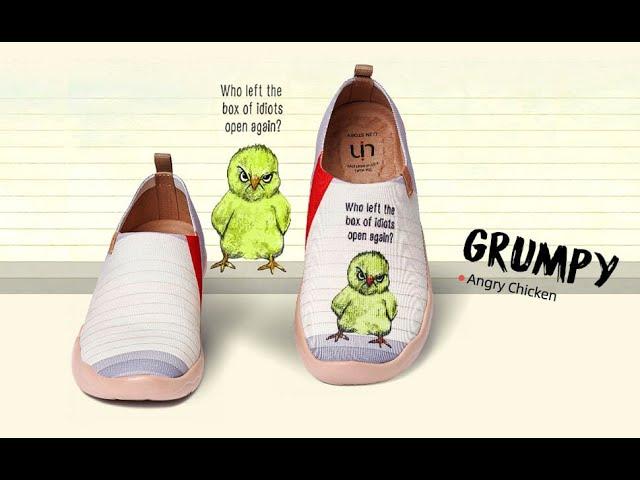 Angry Chicken | Art Painted Travel Shoes | UIN Footwear Official