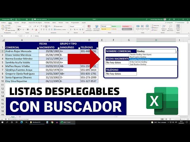 Cómo Crear un BUSCADOR con LISTAS DESPLEGABLES en Excel Tradicional