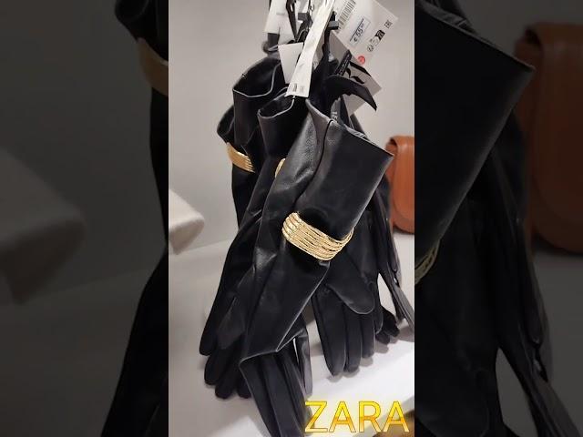 ZARA  black leather gloves  okt 23 ⭐#fashion #outfit #zara #glamour