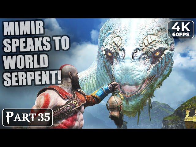 Mimir Speaks To World Serpent! - God Of War 4 (2018) Gameplay #35