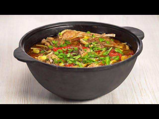 On Open Fire or On a Stove! Famous Buglama – Braised Lamb With Vegetables. Recipe by Always Yummy!