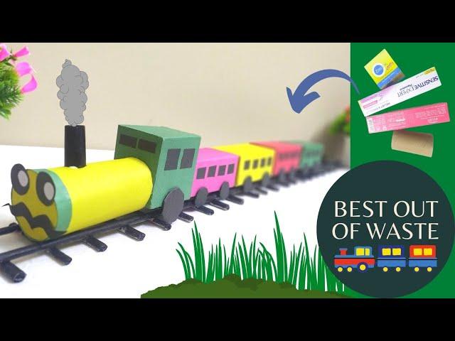 How to make a train with waste boxes।। DIY  Easy Train Making।। Best out of Waste ।। রেলগাড়ি বানানো