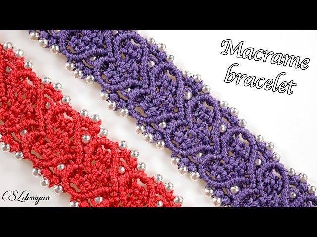 Macrame hearts bracelet tutorial