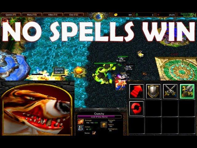 Warcraft 3 Custom Hero Survival v2.6c - CRUNCHY WITHOUT SPELLS WIN | 1080p 60FPS