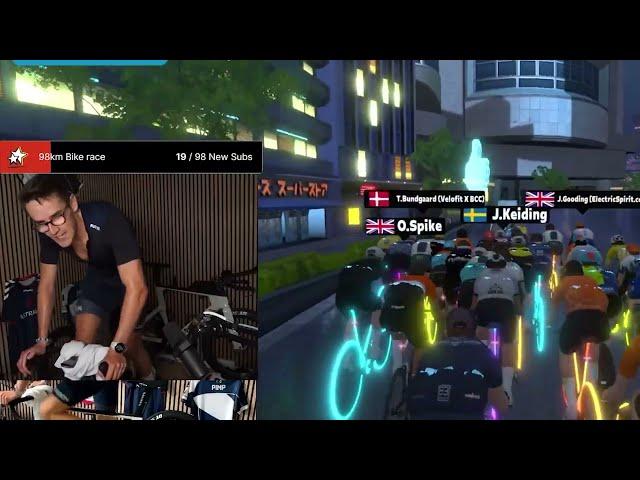 Cycling/ZWIFT 100km Bike Race BEAST MODE - Ex-professional Counter Strike player getting smoked!