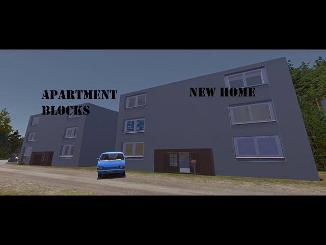 Flat apartment blocks on town! My summer car (mod)