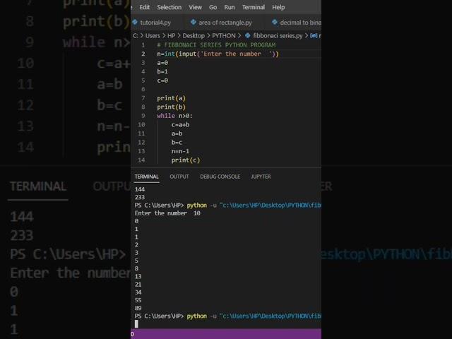 Fibonacci Series Python Program