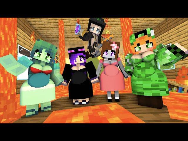 Monster School : PREGNANT GIRLS VS FLOOR IS LAVA - Minecraft Animation