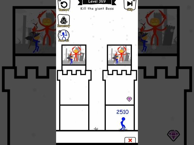 Stick hero: Tower defense kill the giant Boss level 369 #viralshorts #fantastic #technogamerz