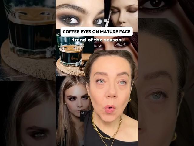 Coffee eyes makeup trend on mature face #eyeshadowtutorial #coffeyes