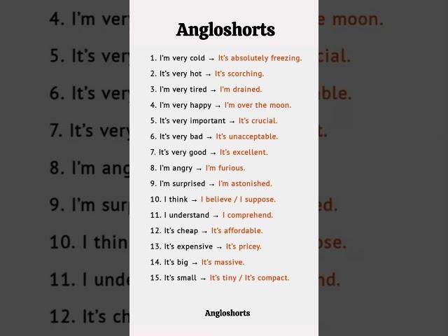 basic vs advanced english #angloshorts #vocabulary #englishlanguage #foreignlanguage