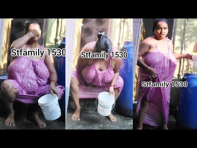 desi aunty open bathing vlog  || bathing vlog 2024