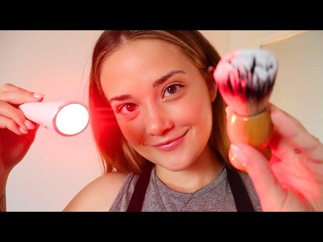 ASMR MEN'S SHAVE WASH & CUT Roleplay! Red Light Therapy, Oil Temple Massage