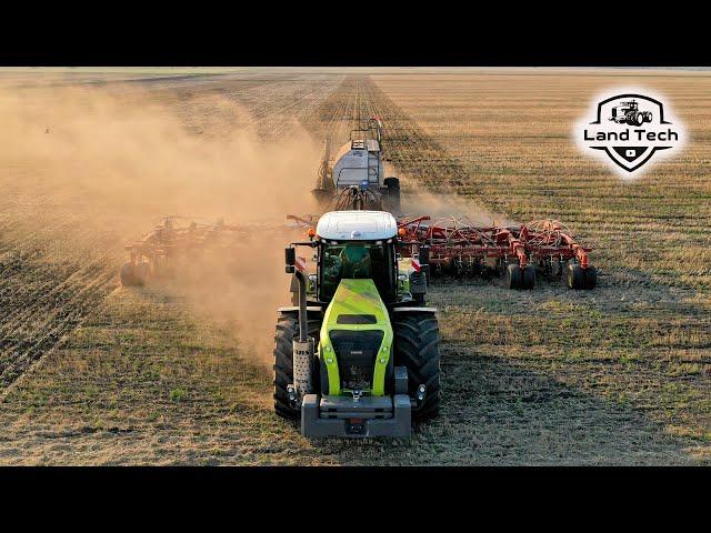 Самый мощный трактор CLAAS в действии: CLAAS Xerion 5000 и посевной комплекс Bourgault 3320!