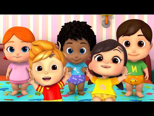 Five Little Babies Jumping On The Bed Song for Children