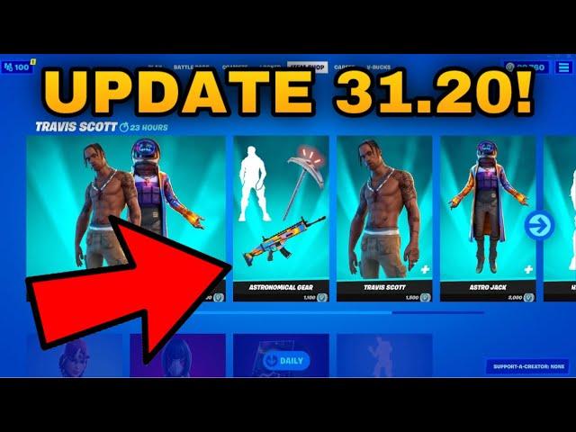 TRAVIS SCOTT SKIN RETURN RELEASE DATE IN FORTNITE ITEM SHOP UPDATE 31.20!