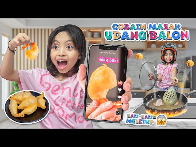 LEIKA AND TOMPEL COOKING THE VIRAL TIKTOK BUBBLE SHRIMP!  FUNNY KIDS CHALLENGE