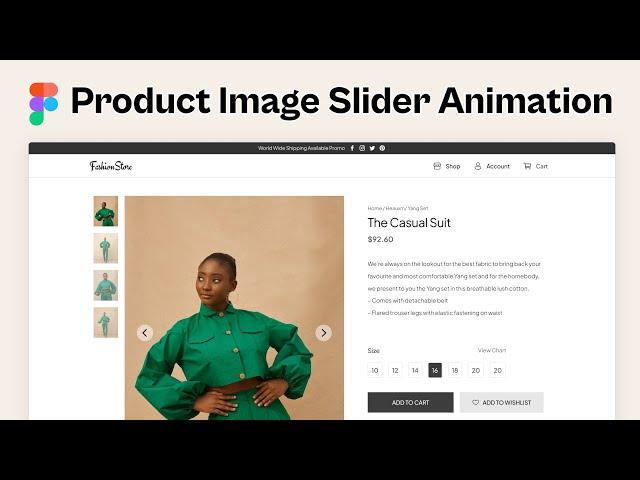 eCommerce Product Image Slider Animation in Figma using smart animate and interactive component