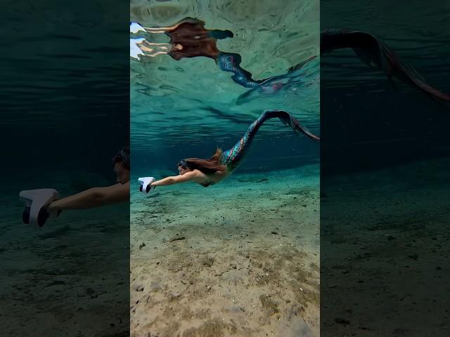 Mermaid tried underwater scooter  ‍️ #underwaterworld #mermaid