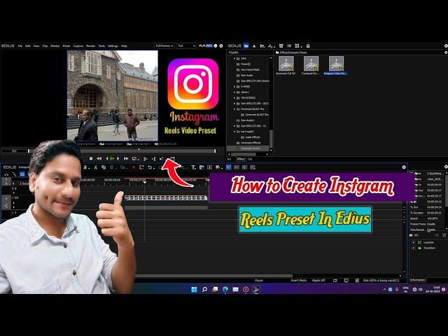 How To Create Instagram Reels Video In Edius X // How To Create Instagram Reels Preset In Edius X,11