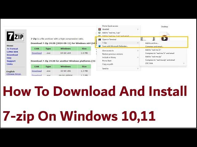 How To Download And Install 7 zip On Windows 10,11