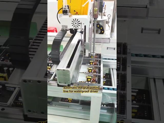 full automatic AB glue potting line for waterproof driver production #automatic AB glue potting