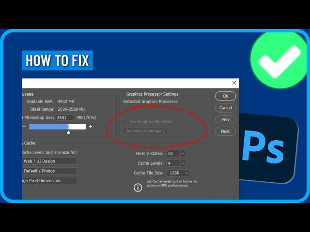 How to Fix Photoshop Graphics Processor Settings Grayed Out