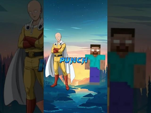 Who will win ? #shorts #herobrine #saitama