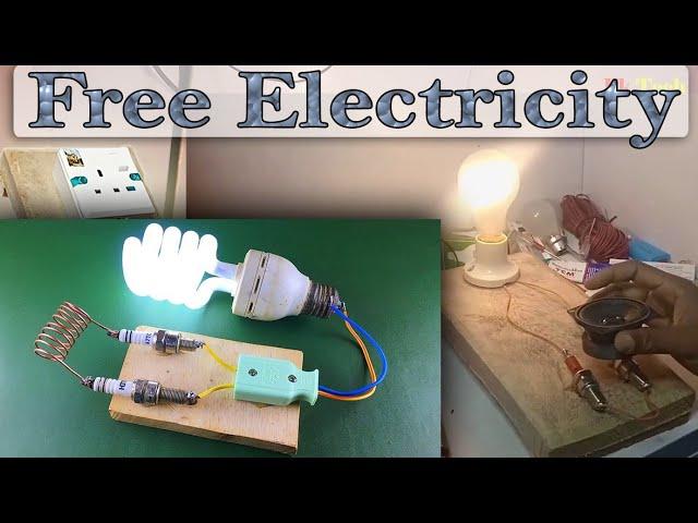 How to Create Free Electricity Energy With Plug spark plugs (Fk Tech)