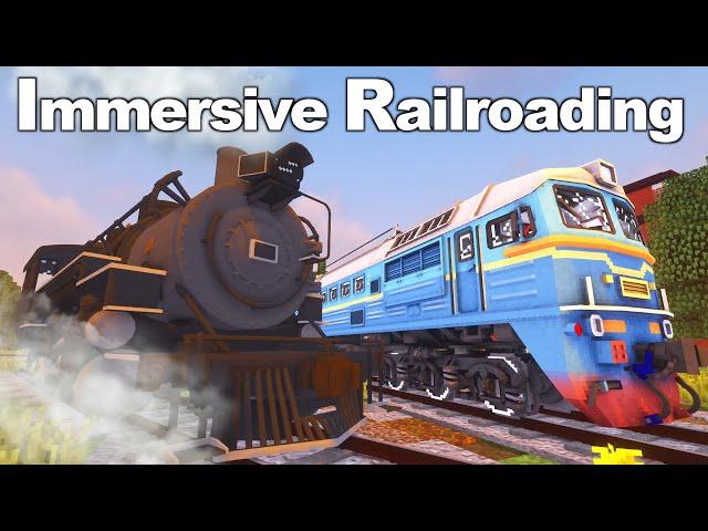 Обзор мода Immersive Railroading//ЛУЧШИЙ МОД НА ПОЕЗДА