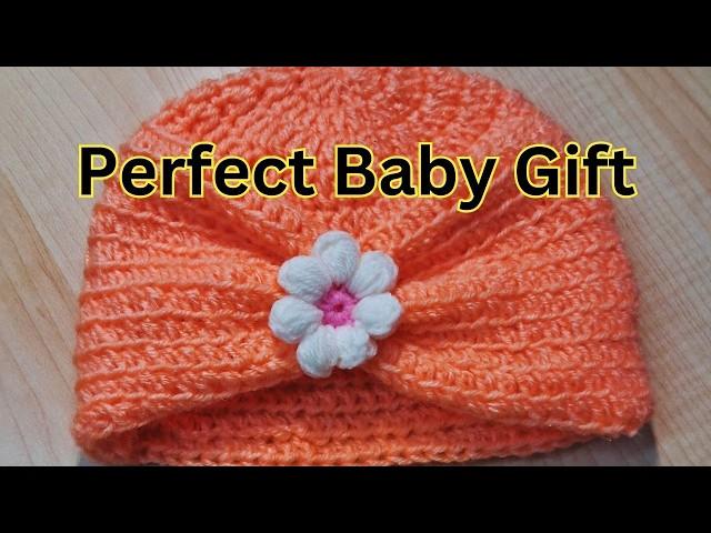 The Cutest Baby Beanie (Easy Rib Stitch!)